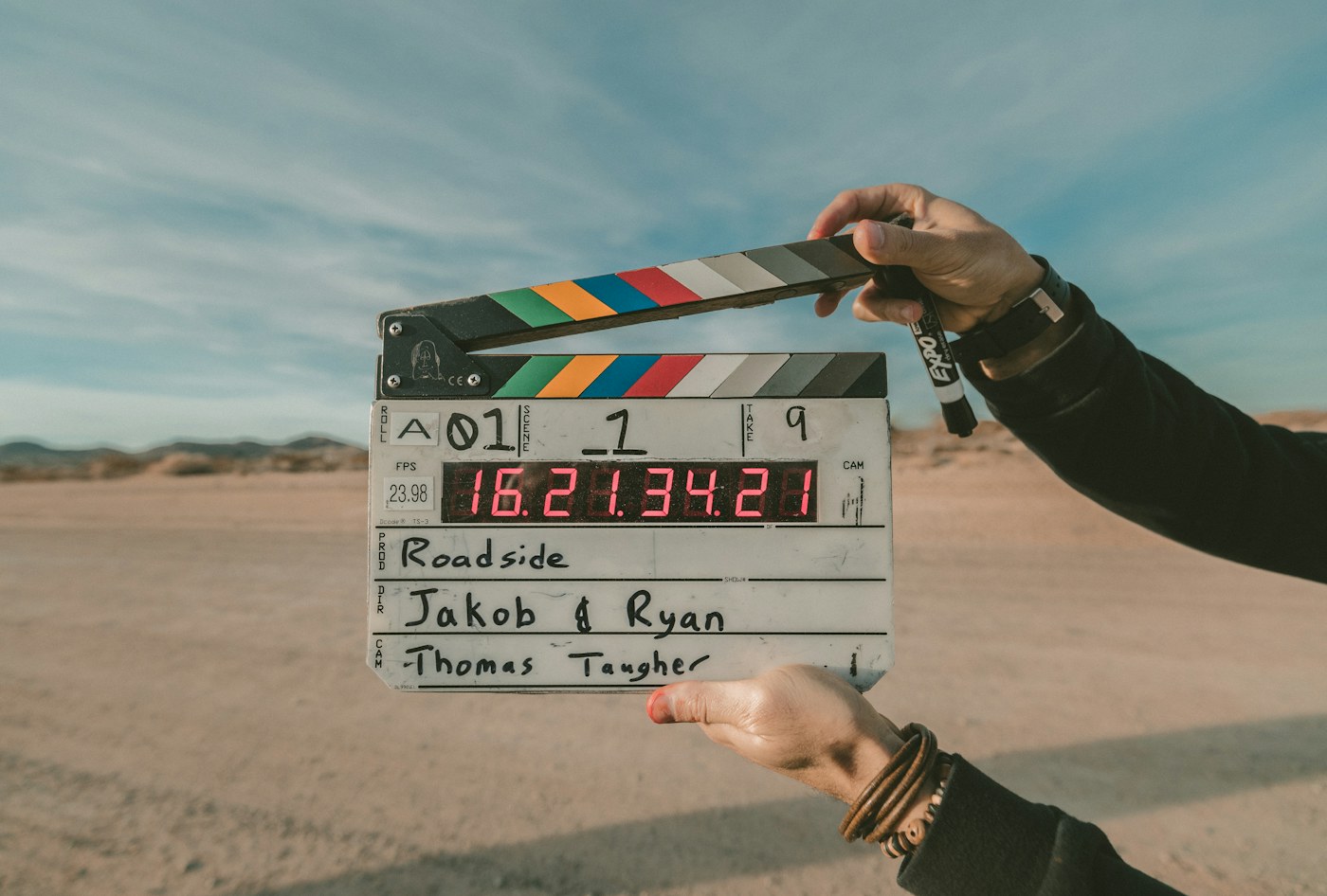 Filmmaker working with a cinema camera